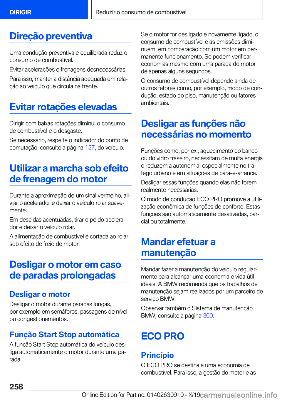 BMW X2 2020  Manual do condutor (in Portuguese) �D�i�r�e�