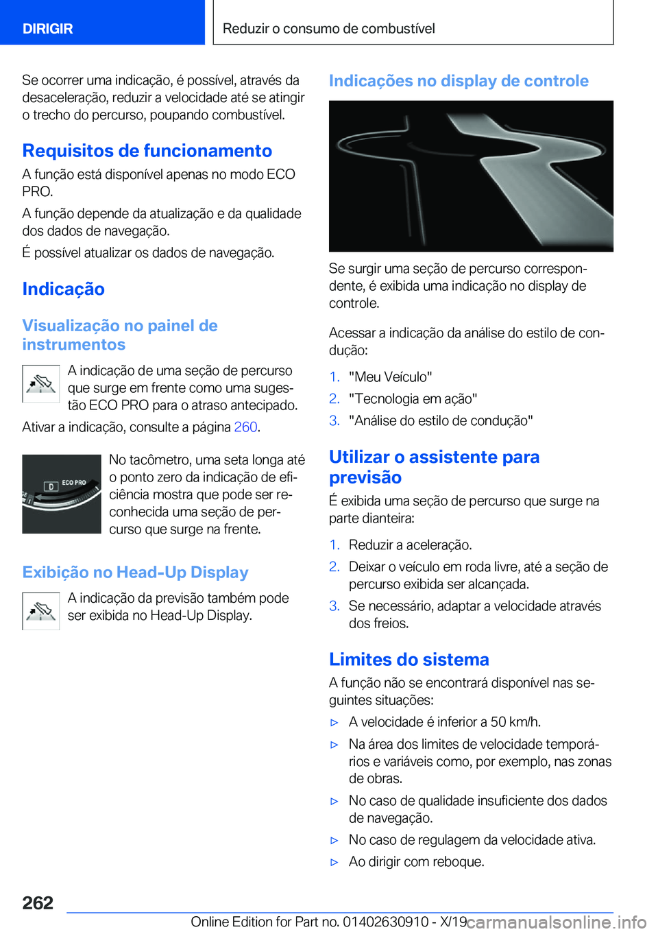 BMW X2 2020  Manual do condutor (in Portuguese) �S�e��o�c�o�r�r�e�r��u�m�a��i�n�d�i�c�a�