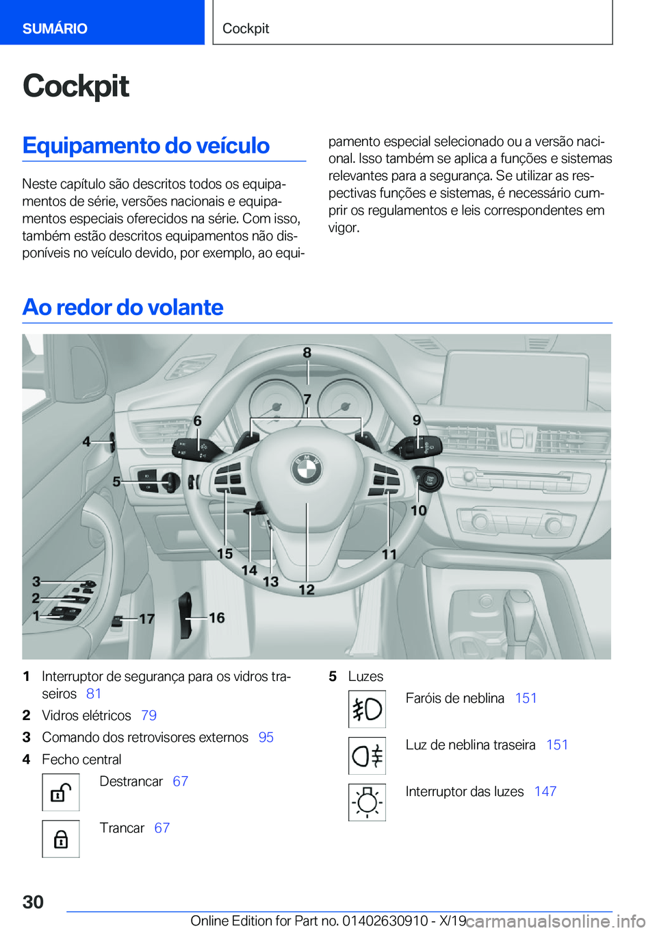 BMW X2 2020  Manual do condutor (in Portuguese) �C�o�c�k�p�i�t�E�q�u�i�p�a�m�e�n�t�o��d�o��v�e�