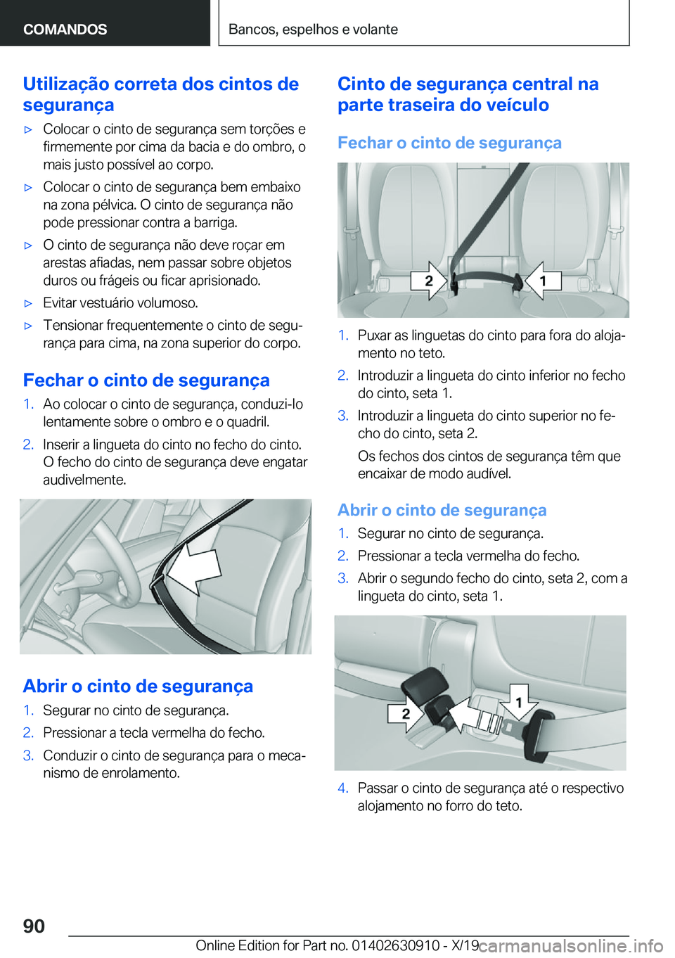 BMW X2 2020  Manual do condutor (in Portuguese) �U�t�i�l�i�z�a�