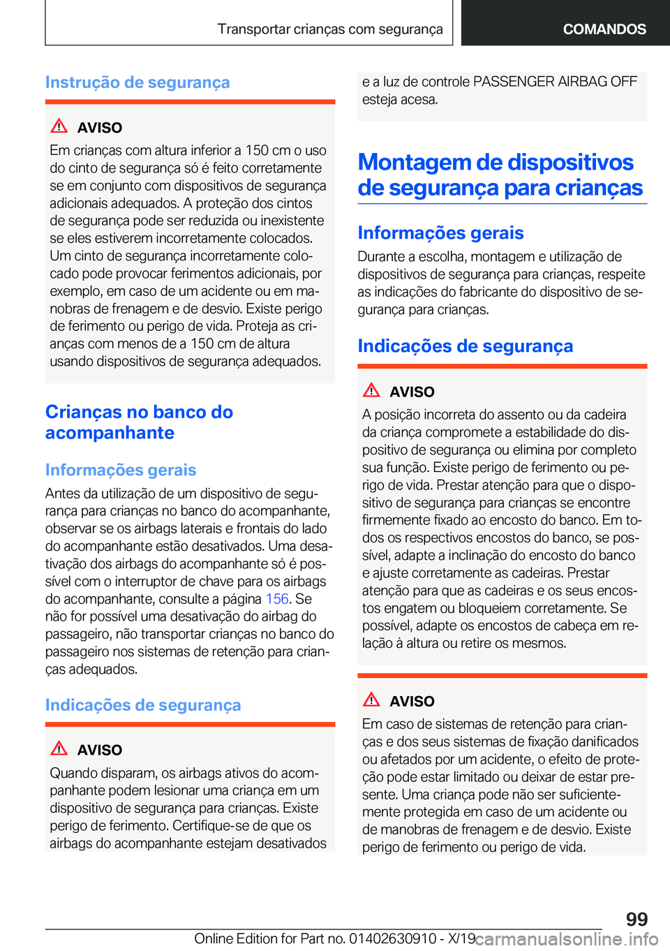 BMW X2 2020  Manual do condutor (in Portuguese) �I�n�s�t�r�u�