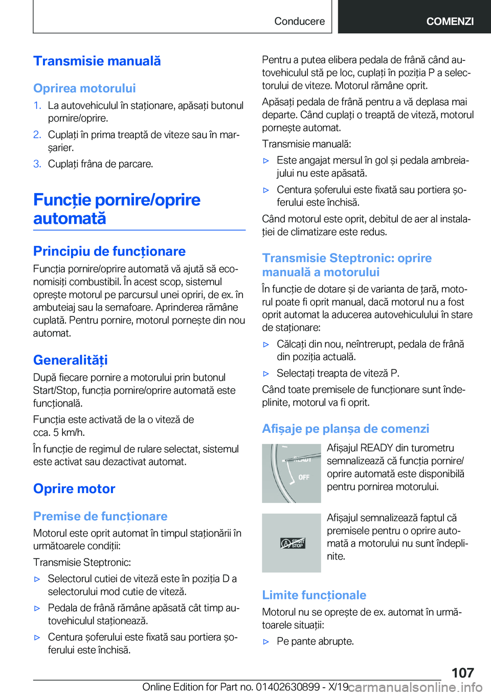 BMW X2 2020  Ghiduri De Utilizare (in Romanian) �T�r�a�n�s�m�i�s�i�e��m�a�n�u�a�l�