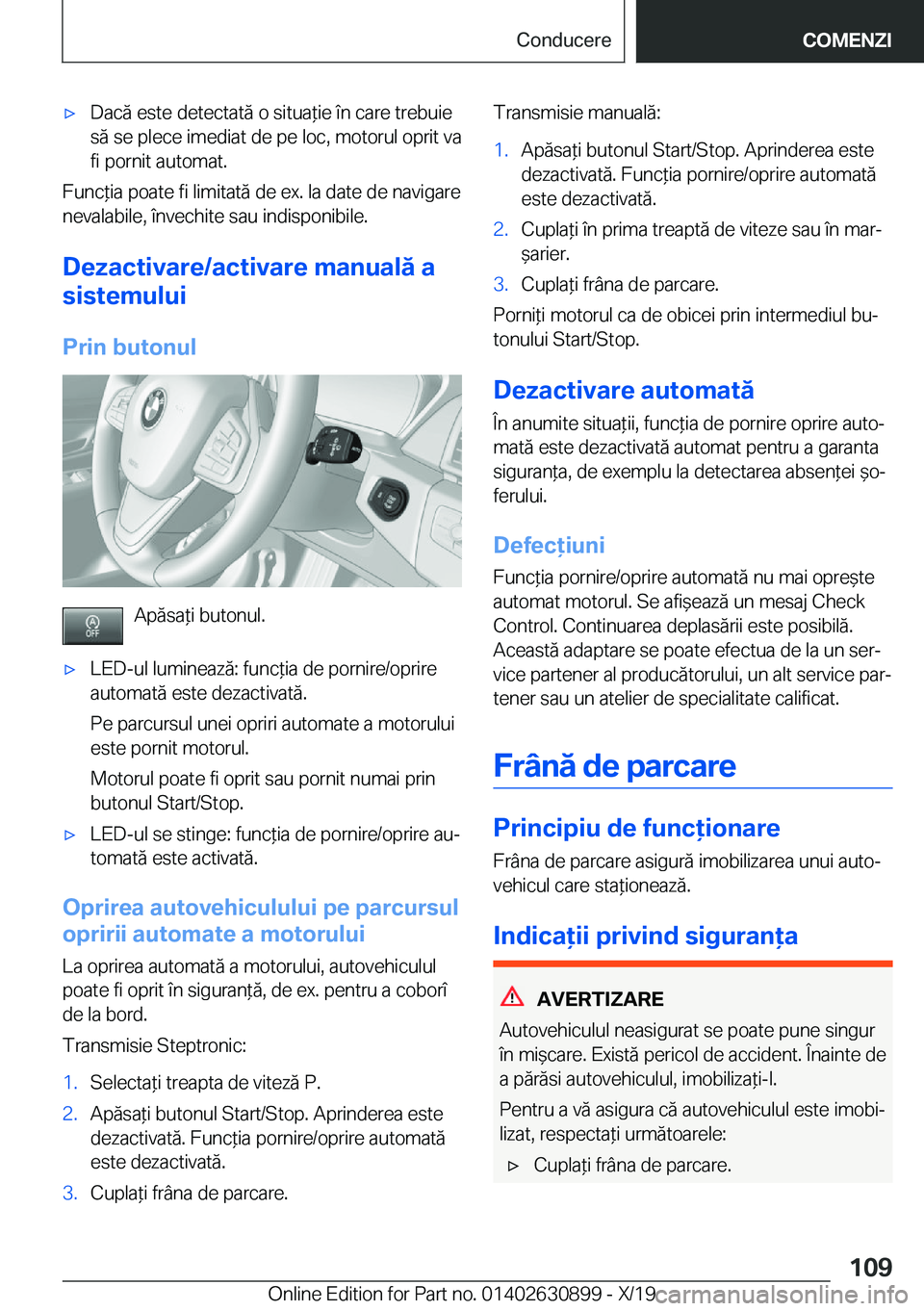 BMW X2 2020  Ghiduri De Utilizare (in Romanian) 'x�D�a�c�