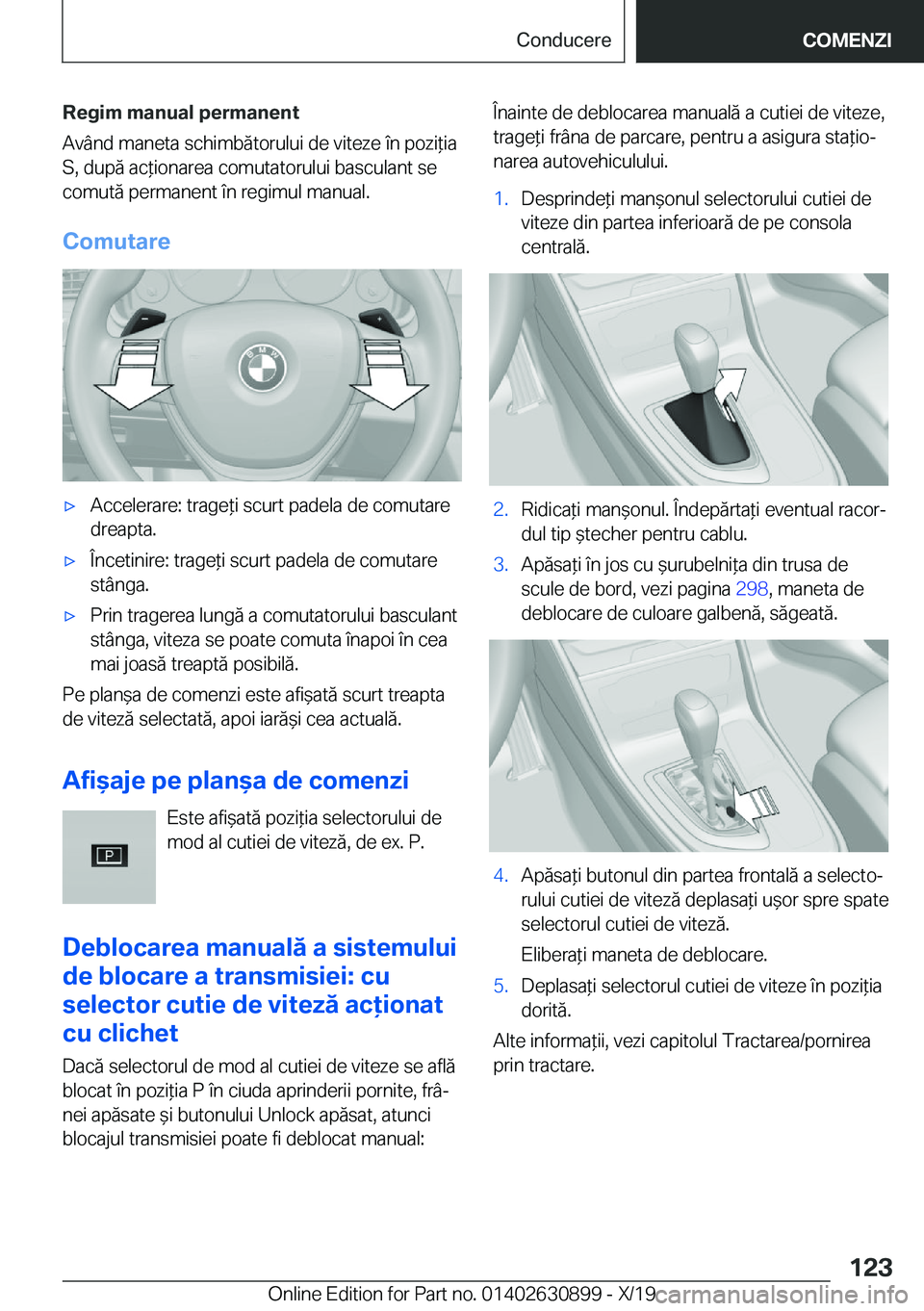 BMW X2 2020  Ghiduri De Utilizare (in Romanian) �R�e�g�i�m��m�a�n�u�a�l��p�e�r�m�a�n�e�n�t
�A�v�