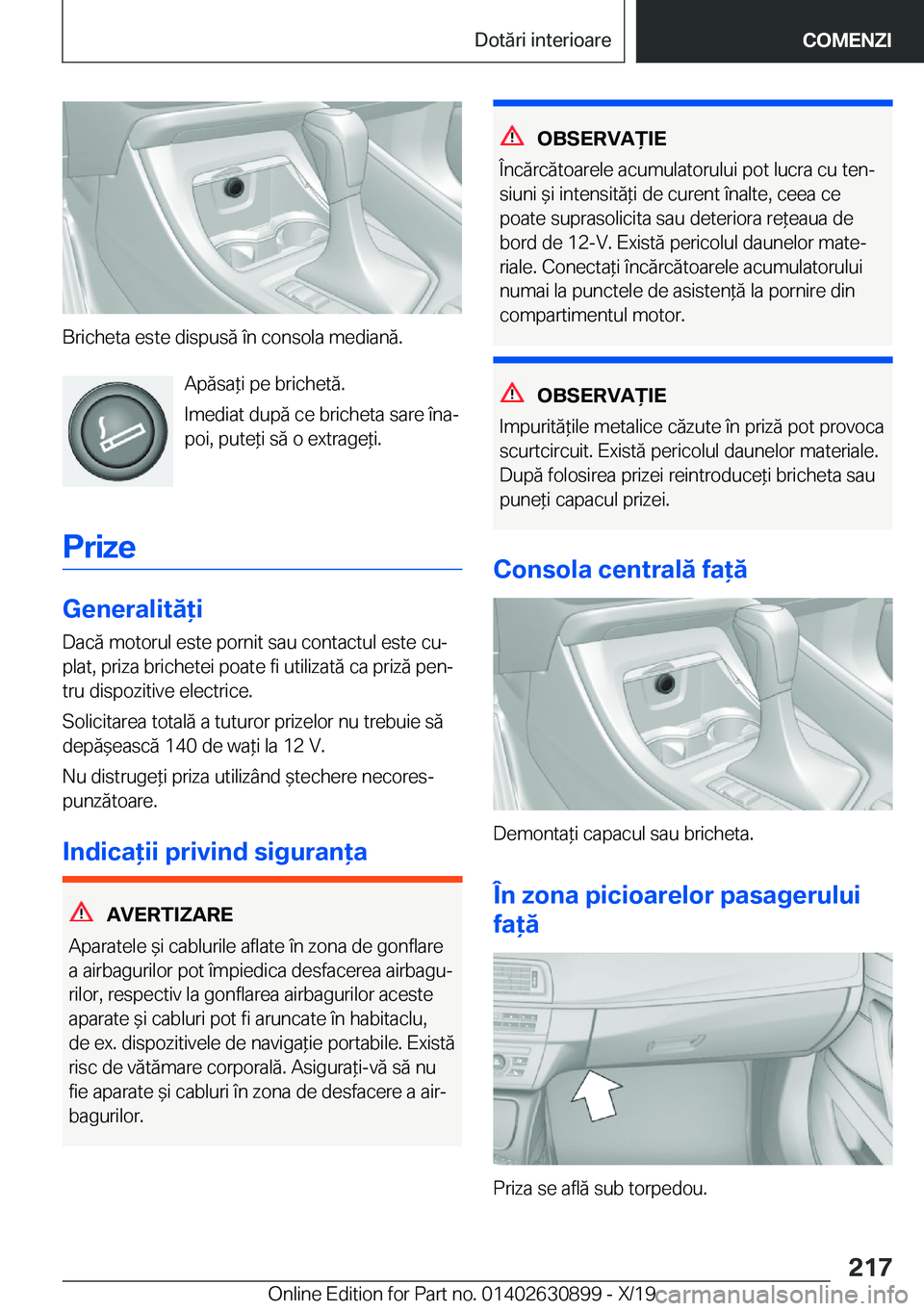 BMW X2 2020  Ghiduri De Utilizare (in Romanian) �B�r�i�c�h�e�t�a��e�s�t�e��d�i�s�p�u�s�