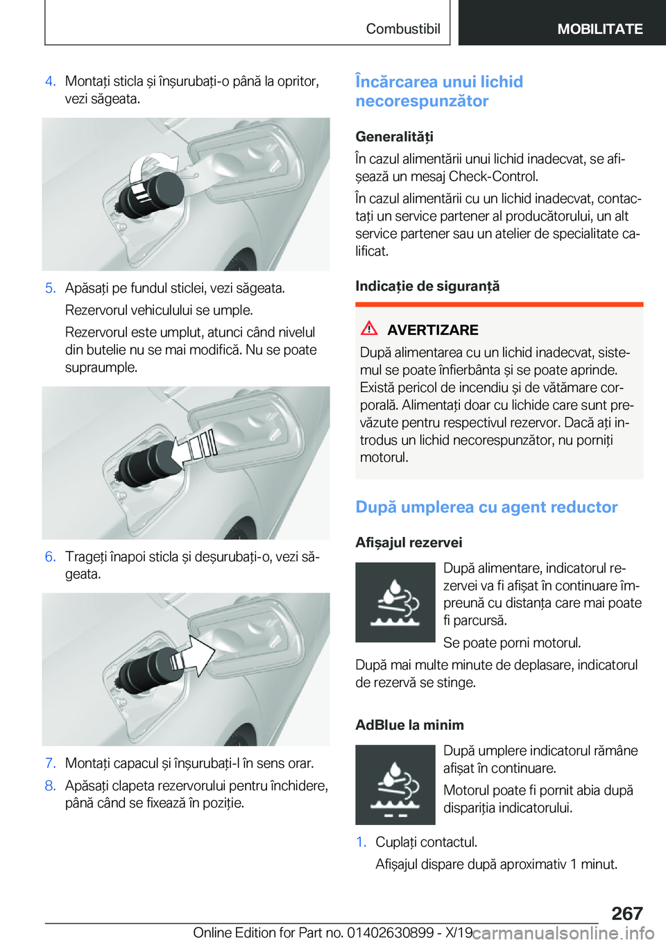BMW X2 2020  Ghiduri De Utilizare (in Romanian) �4�.�M�o�n�t�a*�i��s�t�i�c�l�a�&�i��