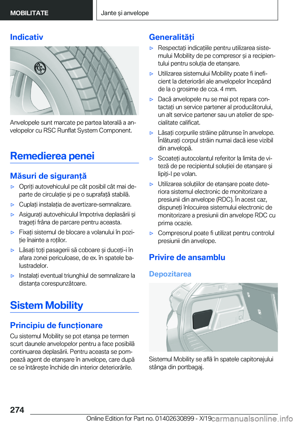 BMW X2 2020  Ghiduri De Utilizare (in Romanian) �I�n�d�i�c�a�t�i�v
�A�n�v�e�l�o�p�e�l�e��s�u�n�t��m�a�r�c�a�t�e��p�e��p�a�r�t�e�a��l�a�t�e�r�a�l�