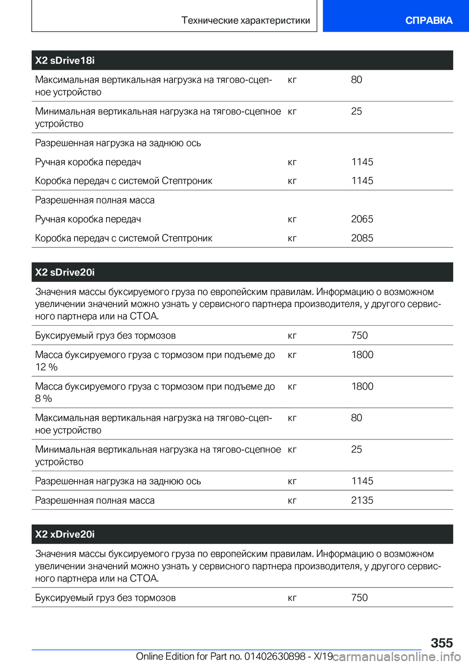BMW X2 2020  Руково �X�2��s�D�r�i�v�e�1�8�i 