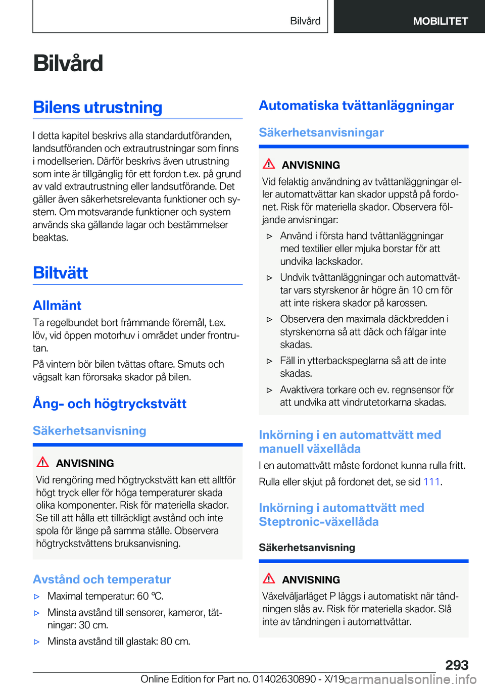 BMW X2 2020  InstruktionsbÖcker (in Swedish) �B�i�l�v�å�r�d�B�i�l�e�n�s��u�t�r�u�s�t�n�i�n�g
�I��d�e�t�t�a��k�a�p�i�t�e�l��b�e�s�k�r�i�v�s��a�l�l�a��s�t�a�n�d�a�r�d�u�t�f�