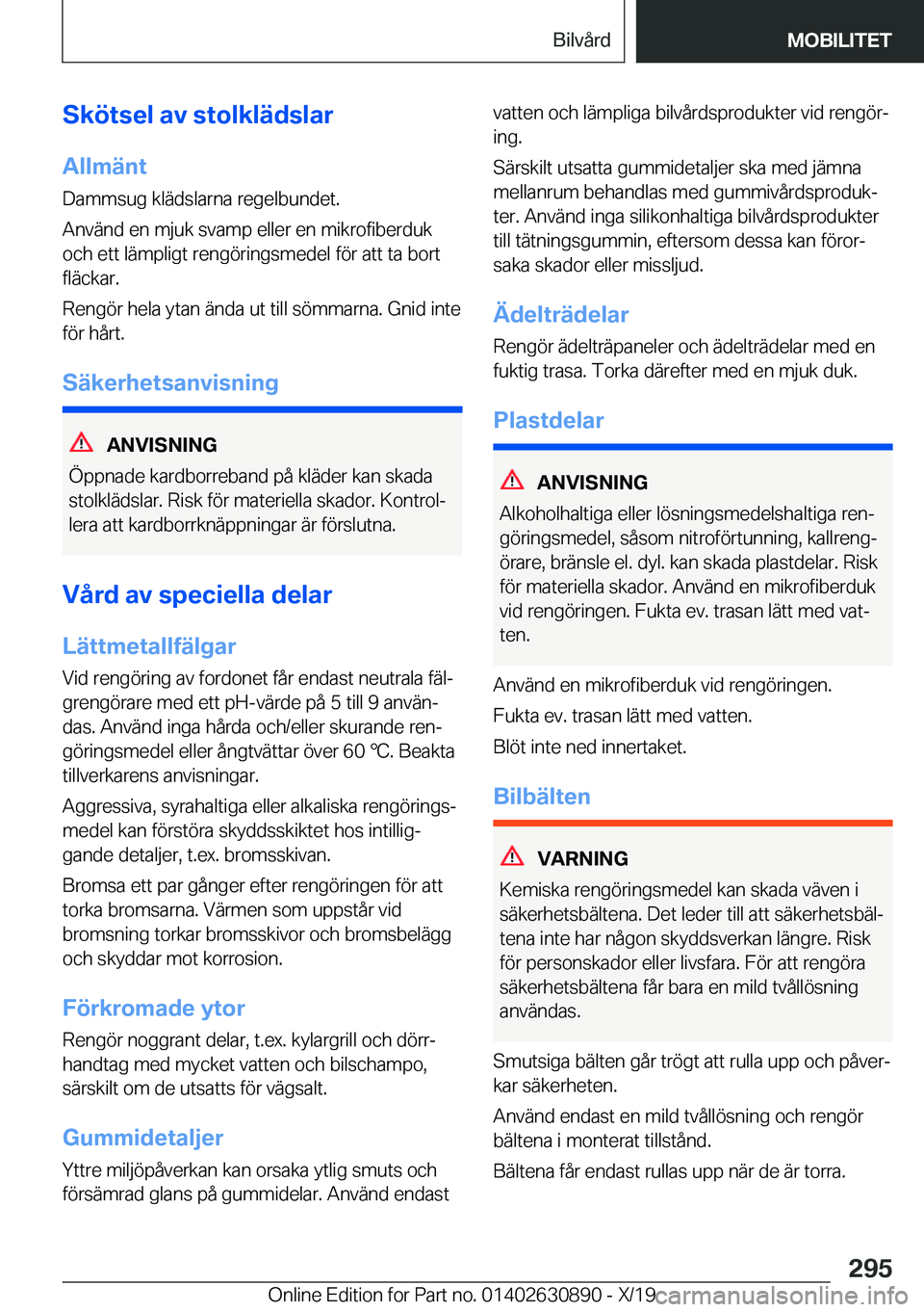 BMW X2 2020  InstruktionsbÖcker (in Swedish) �S�k�