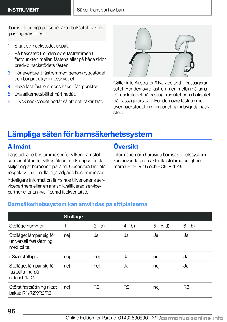 BMW X2 2020  InstruktionsbÖcker (in Swedish) �b�a�r�n�s�t�o�l��f�å�r��i�n�g�a��p�e�r�s�o�n�e�r��å�k�a��i��b�a�k�s�ä�t�e�t��b�a�k�o�m�p�a�s�s�a�g�e�r�a�r�s�t�o�l�e�n�.�1�.�S�k�j�u�t��e�v�.��n�a�c�k�s�t�