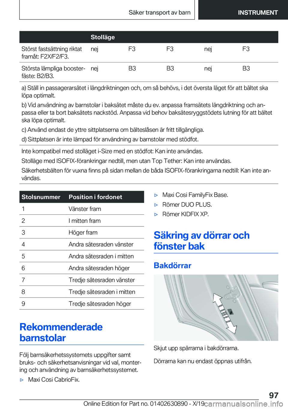BMW X2 2020  InstruktionsbÖcker (in Swedish) �S�t�o�l�l�ä�g�e�S�t�