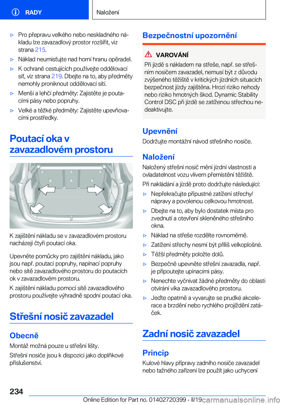 BMW X2 2019  Návod na použití (in Czech) x�P�r�o��p�e�p�r�a�v�u��v�e�l�k�