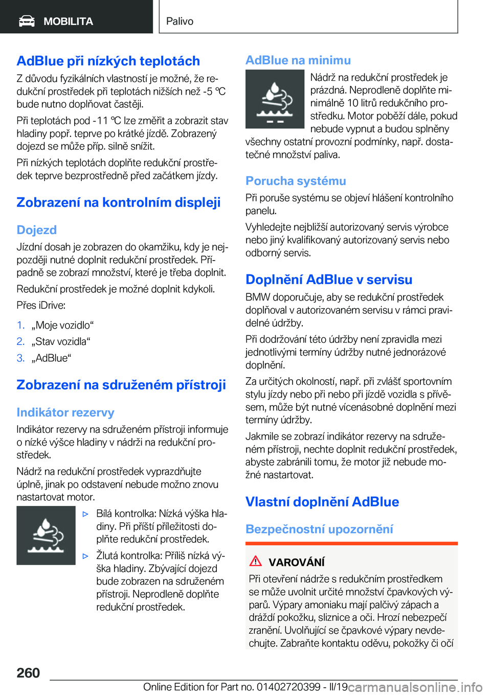 BMW X2 2019  Návod na použití (in Czech) �A�d�B�l�u�e��p�i��n�
