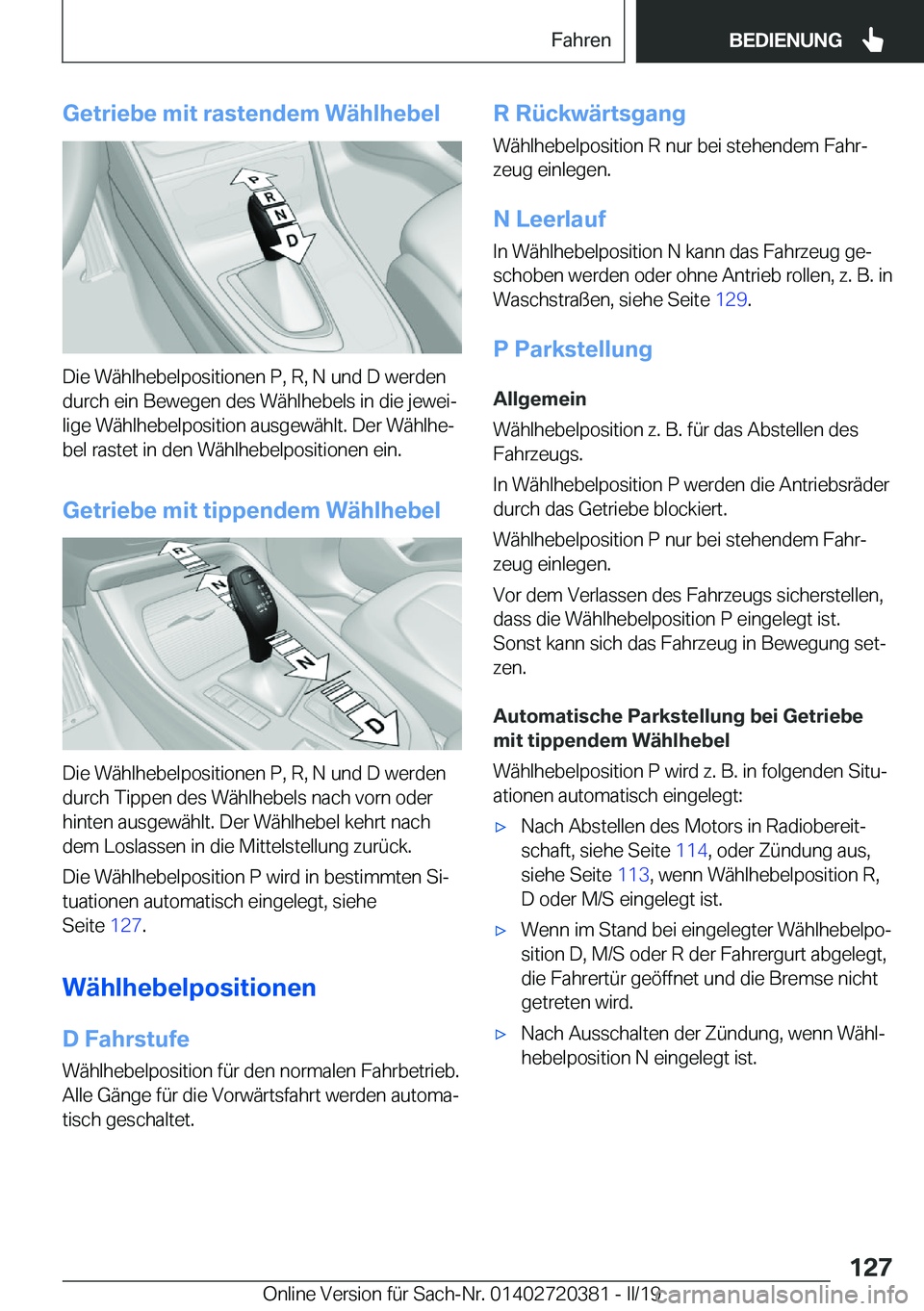 BMW X2 2019  Betriebsanleitungen (in German) �G�e�t�r�i�e�b�e��m�i�t��r�a�s�t�e�n�d�e�m��W�