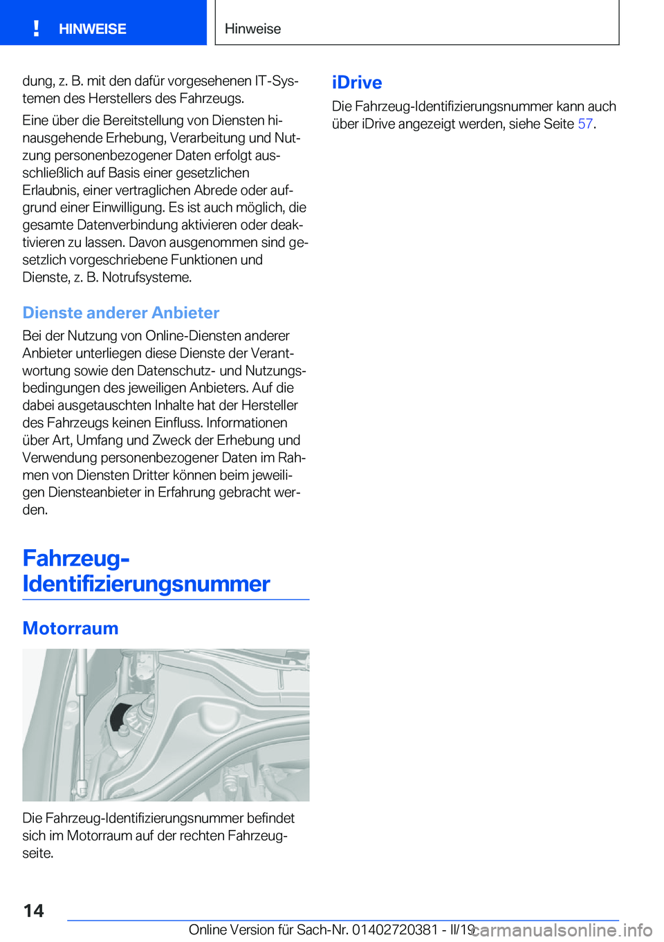 BMW X2 2019  Betriebsanleitungen (in German) �d�u�n�g�,��z�.��B�.��m�i�t��d�e�n��d�a�f�