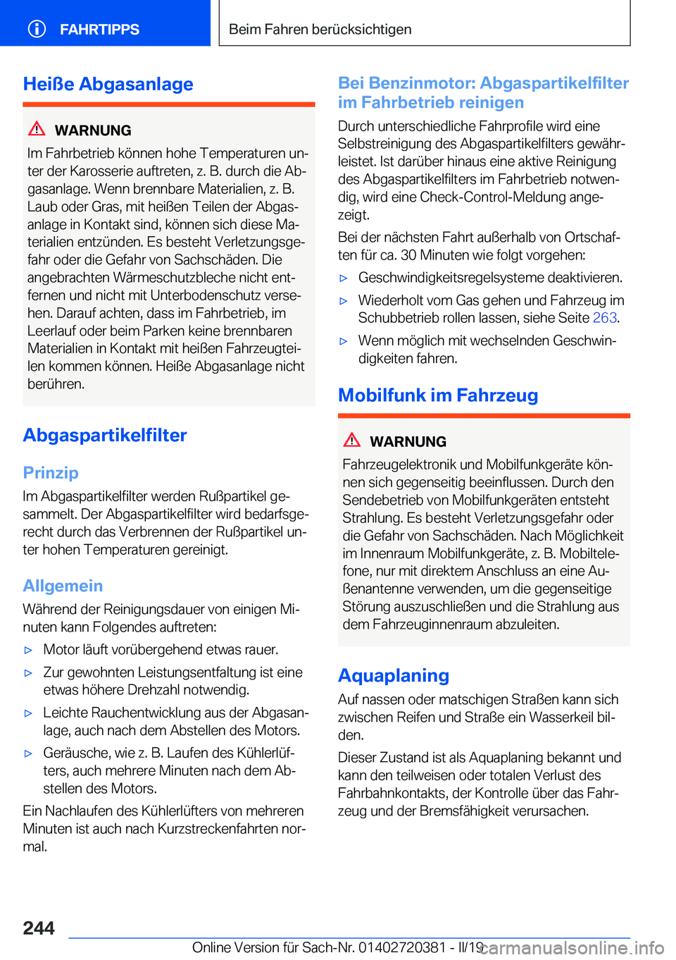 BMW X2 2019  Betriebsanleitungen (in German) �H�e�i�