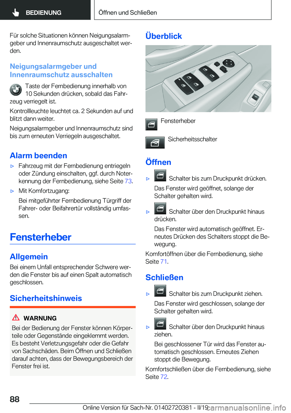 BMW X2 2019  Betriebsanleitungen (in German) �F�