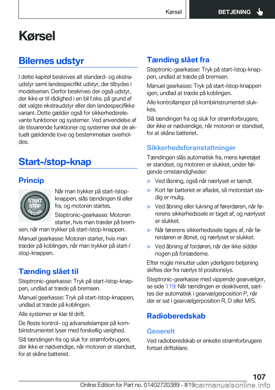 BMW X2 2019  InstruktionsbØger (in Danish) �K�