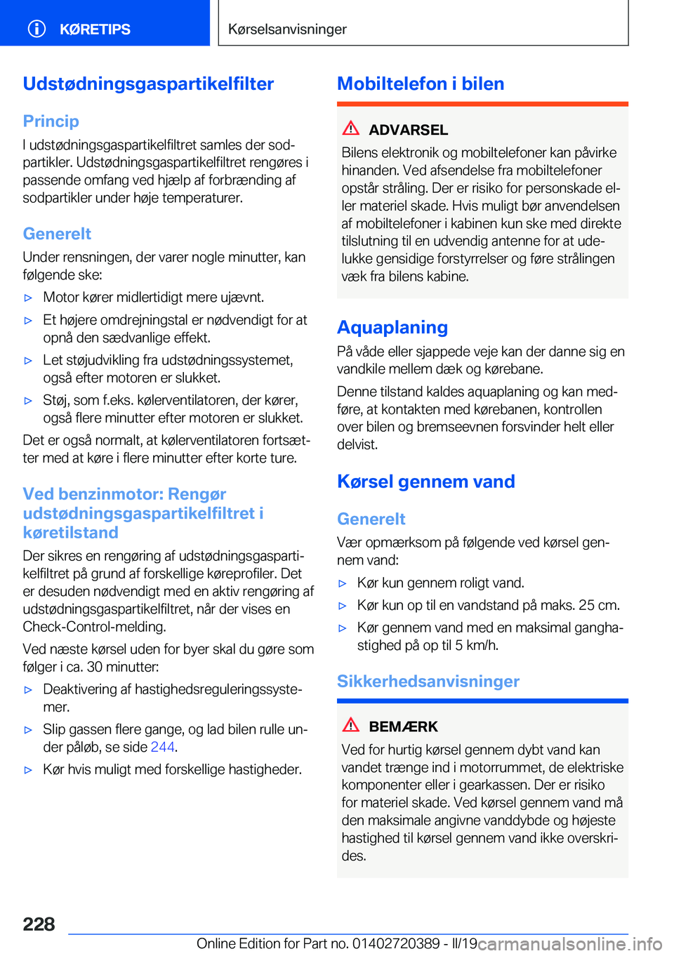 BMW X2 2019  InstruktionsbØger (in Danish) �U�d�s�t�