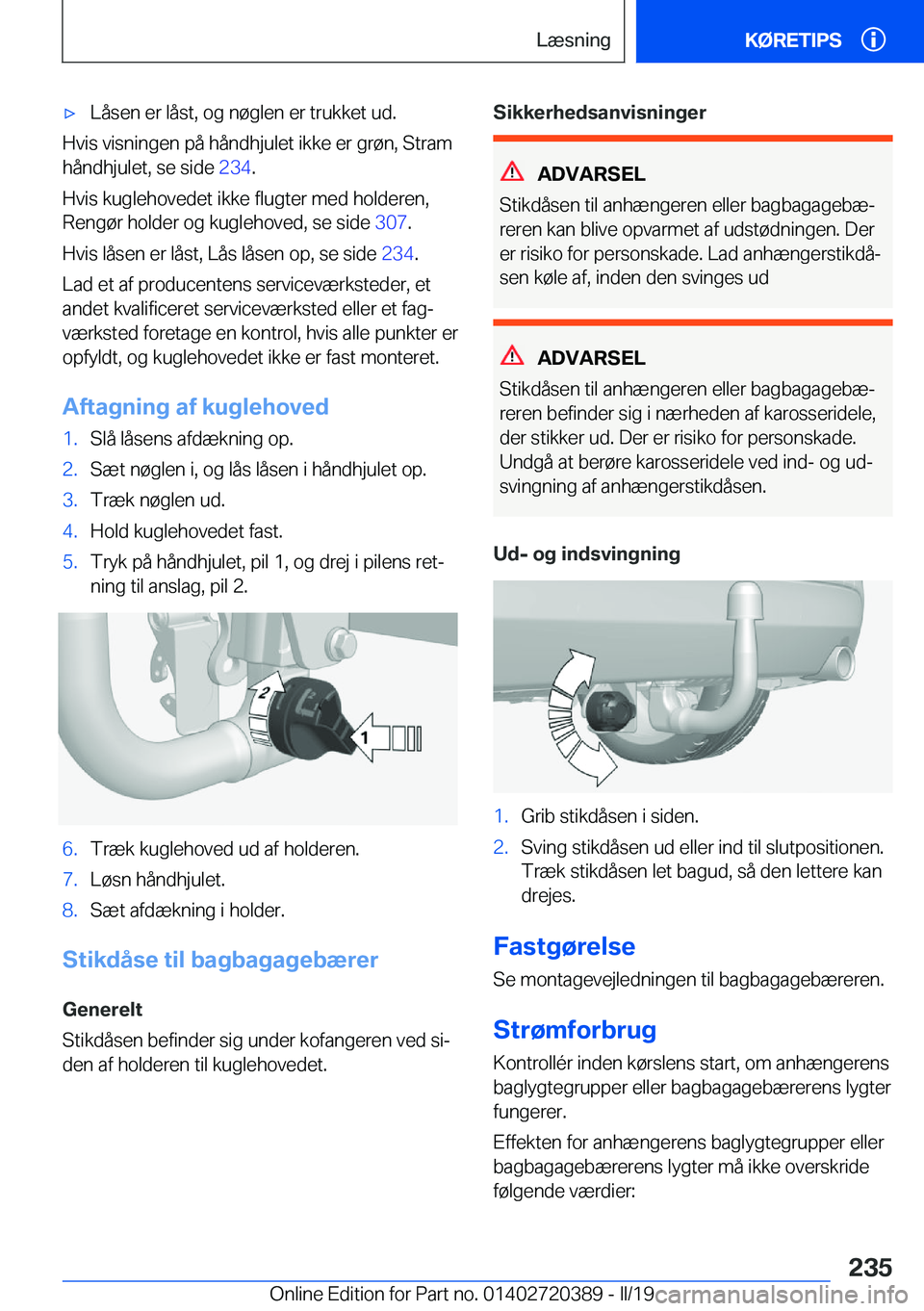 BMW X2 2019  InstruktionsbØger (in Danish) 'x�L�å�s�e�n��e�r��l�å�s�t�,��o�g��n�