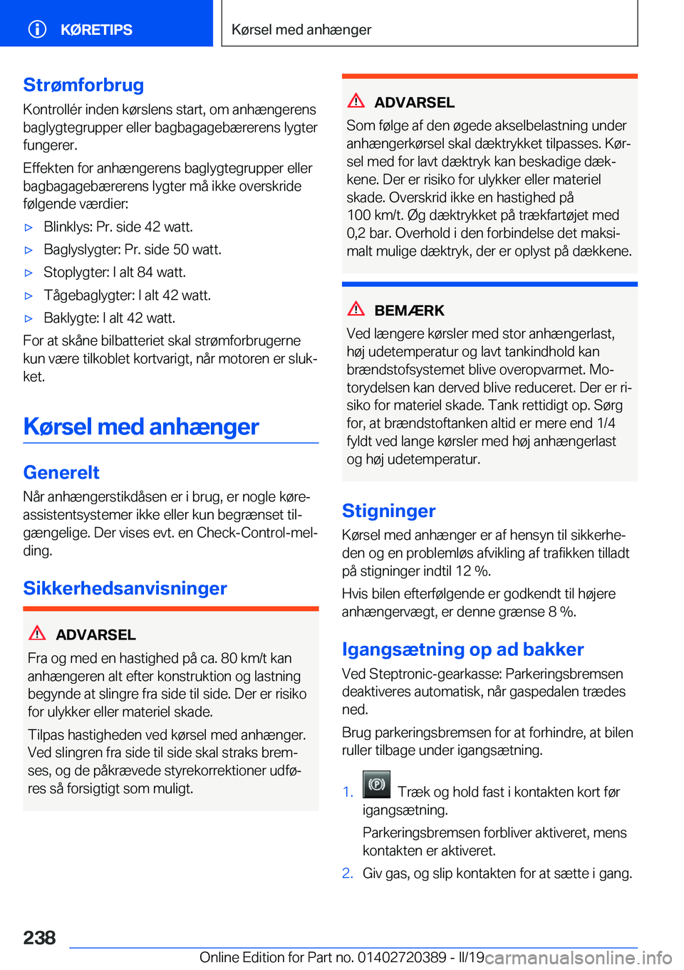 BMW X2 2019  InstruktionsbØger (in Danish) �S�t�r�