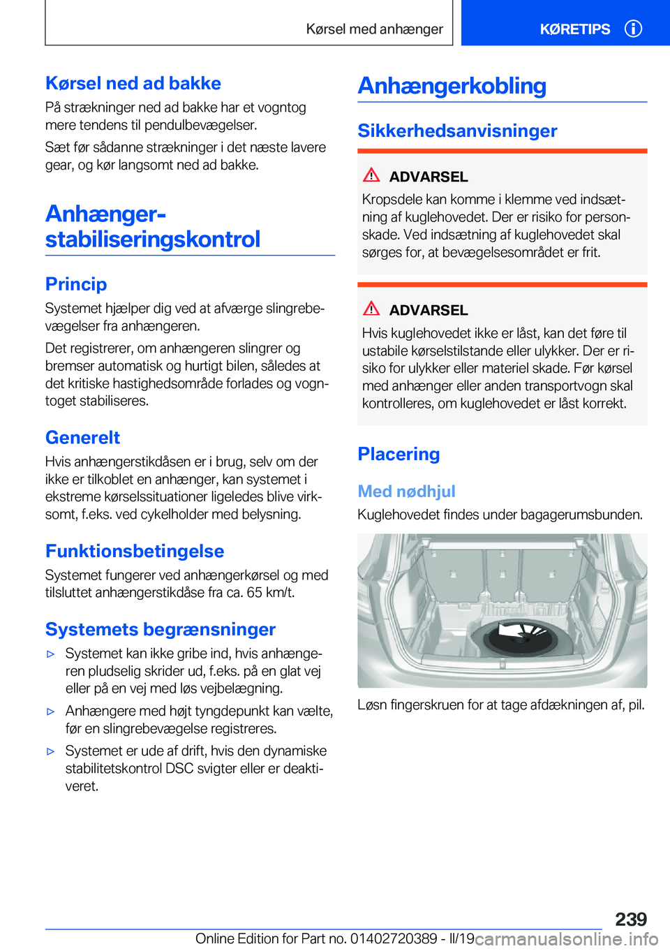 BMW X2 2019  InstruktionsbØger (in Danish) �K�