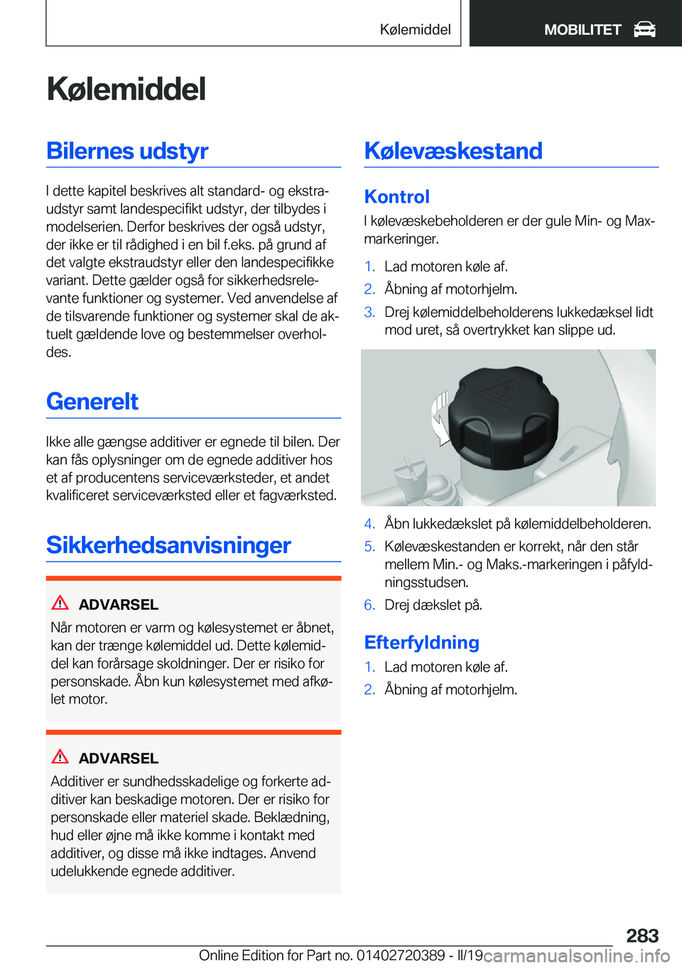 BMW X2 2019  InstruktionsbØger (in Danish) �K�
