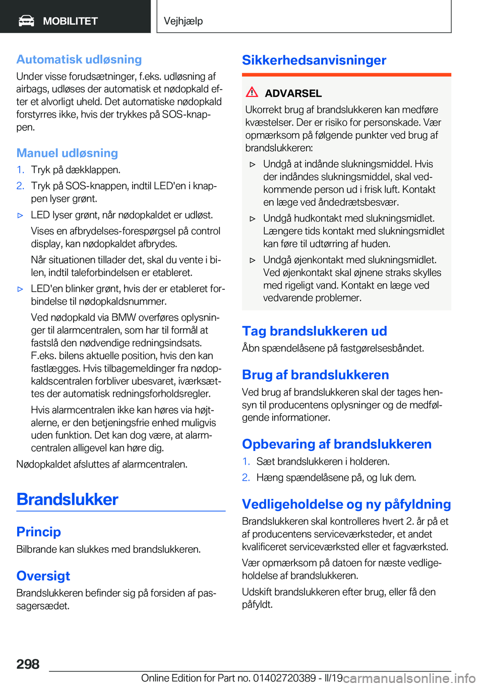 BMW X2 2019  InstruktionsbØger (in Danish) �A�u�t�o�m�a�t�i�s�k��u�d�l�