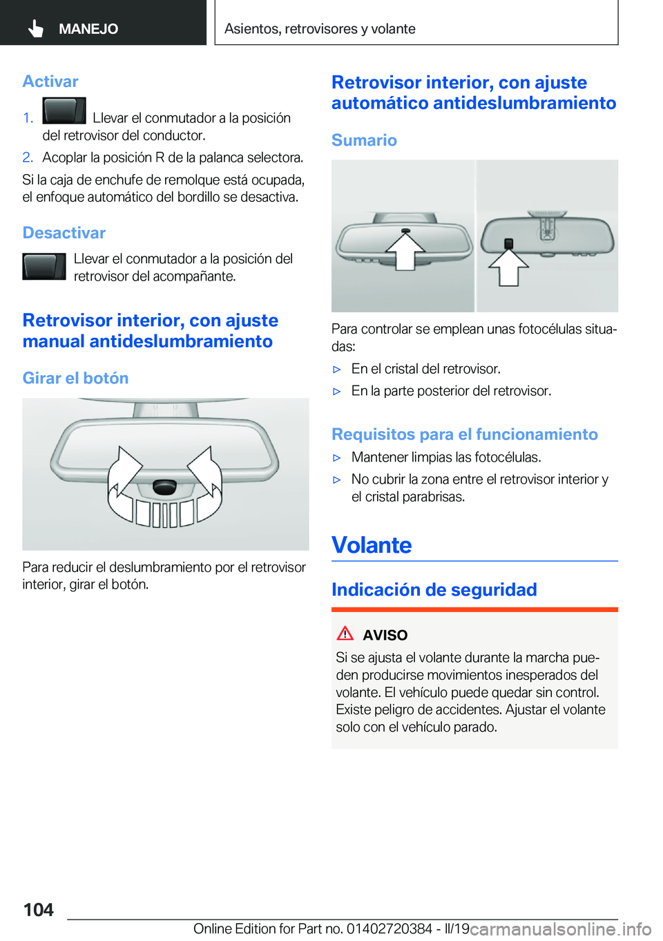 BMW X2 2019  Manuales de Empleo (in Spanish) �A�c�t�i�v�a�r�1�.���L�l�e�v�a�r��e�l��c�o�n�m�u�t�a�d�o�r��a��l�a��p�o�s�i�c�i�