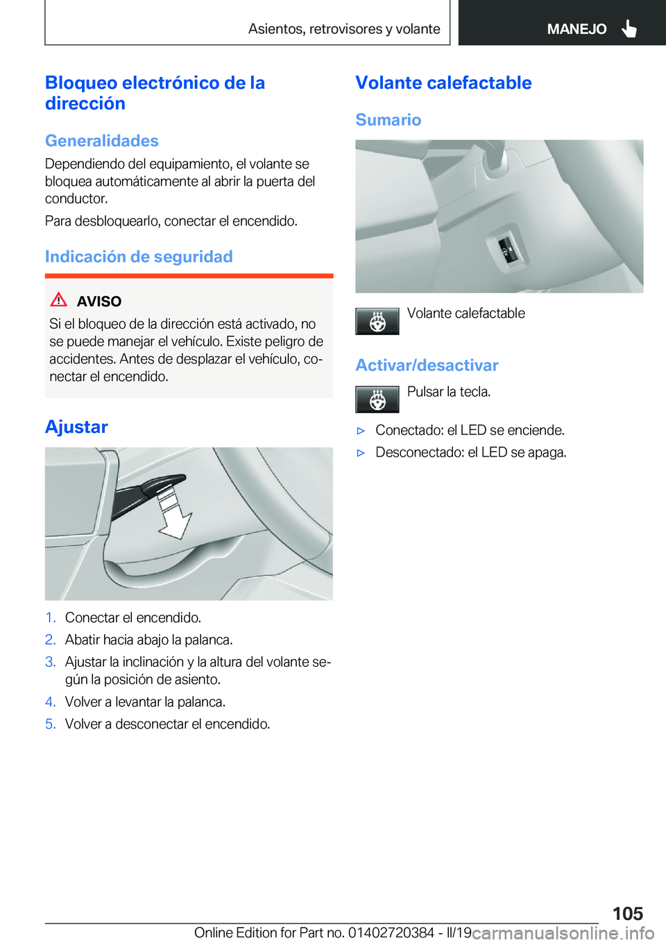 BMW X2 2019  Manuales de Empleo (in Spanish) �B�l�o�q�u�e�o��e�l�e�c�t�r�