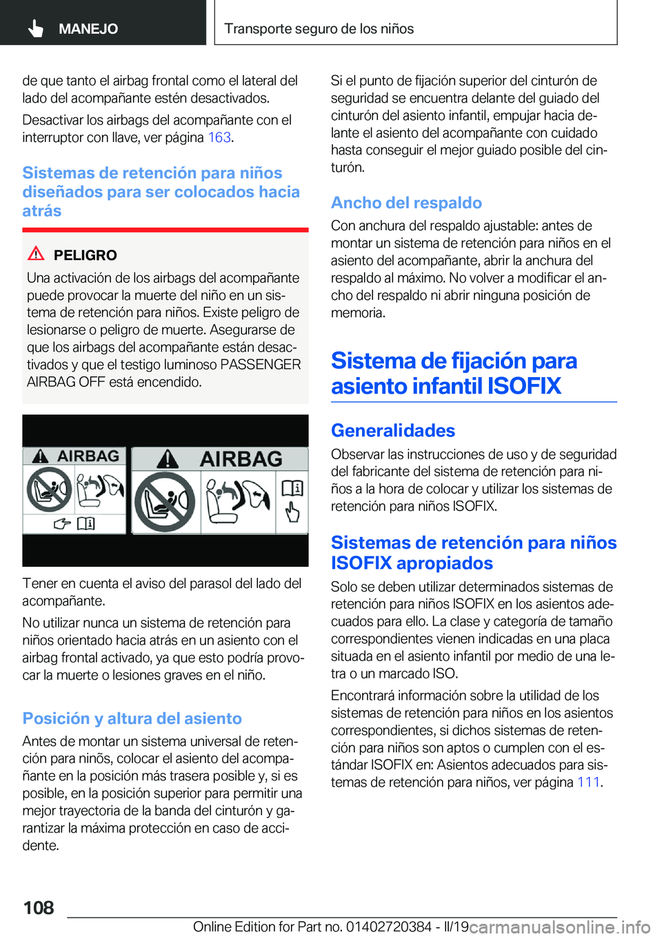BMW X2 2019  Manuales de Empleo (in Spanish) �d�e��q�u�e��t�a�n�t�o��e�l��a�i�r�b�a�g��f�r�o�n�t�a�l��c�o�m�o��e�l��l�a�t�e�r�a�l��d�e�l�l�a�d�o��d�e�l��a�c�o�m�p�a�