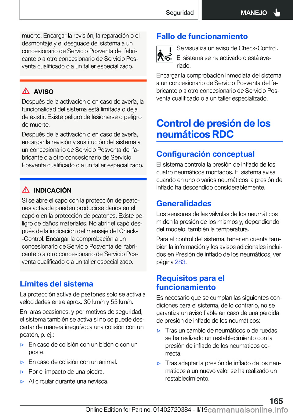 BMW X2 2019  Manuales de Empleo (in Spanish) �m�u�e�r�t�e�.��E�n�c�a�r�g�a�r��l�a��r�e�v�i�s�i�
