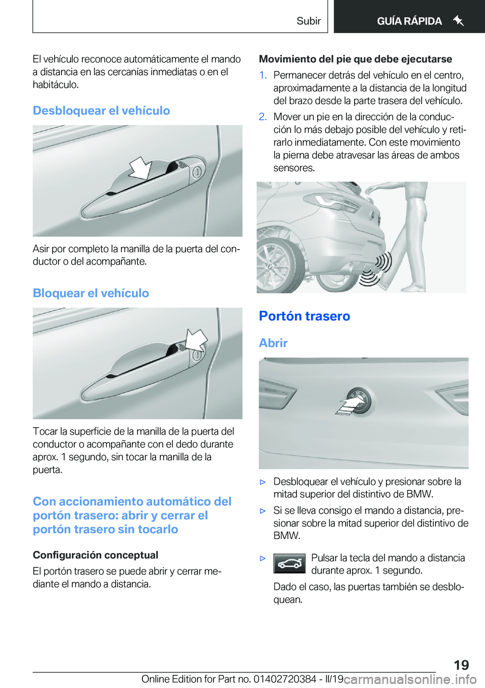 BMW X2 2019  Manuales de Empleo (in Spanish) �E�l��v�e�h�