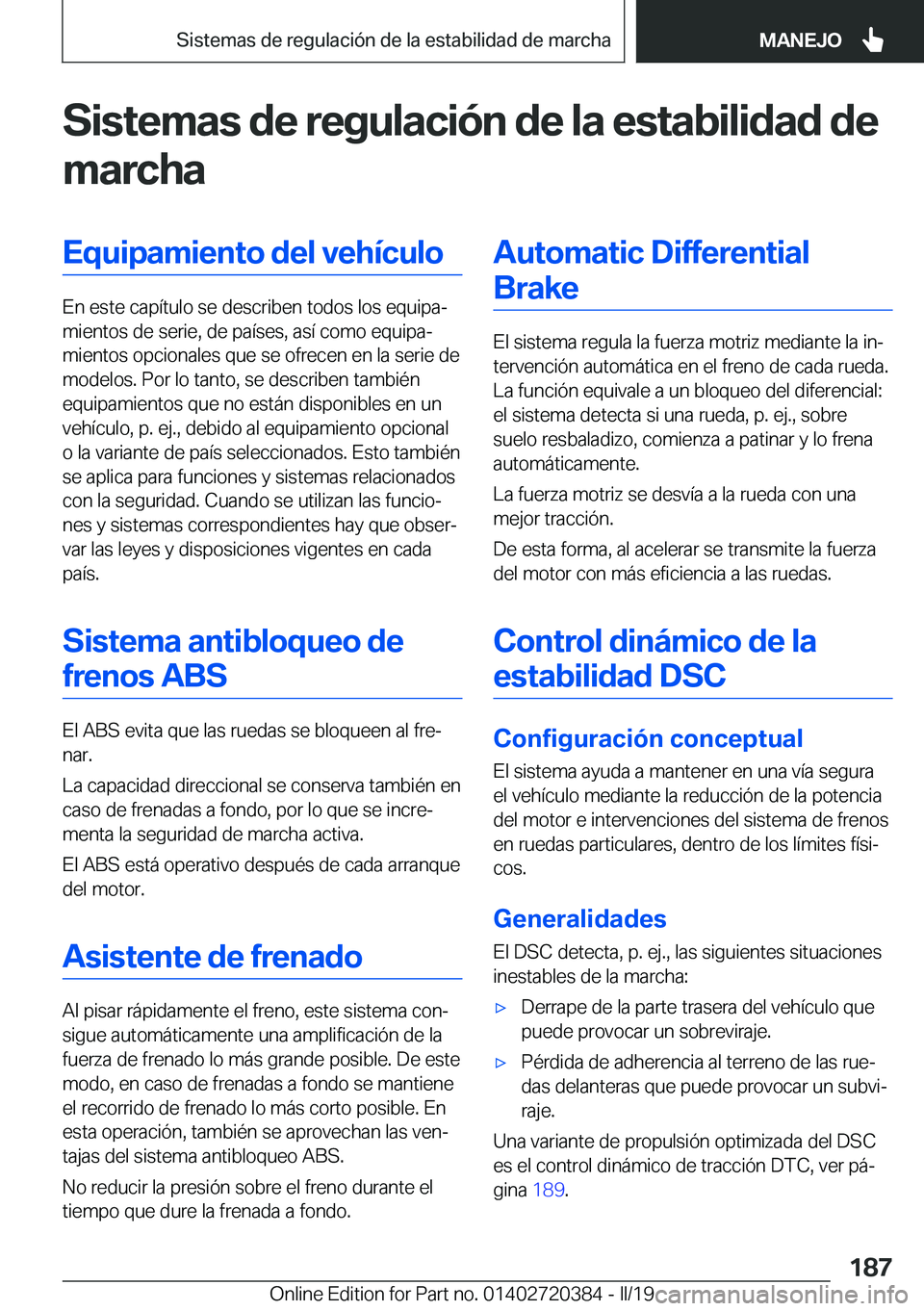 BMW X2 2019  Manuales de Empleo (in Spanish) �S�i�s�t�e�m�a�s��d�e��r�e�g�u�l�a�c�i�