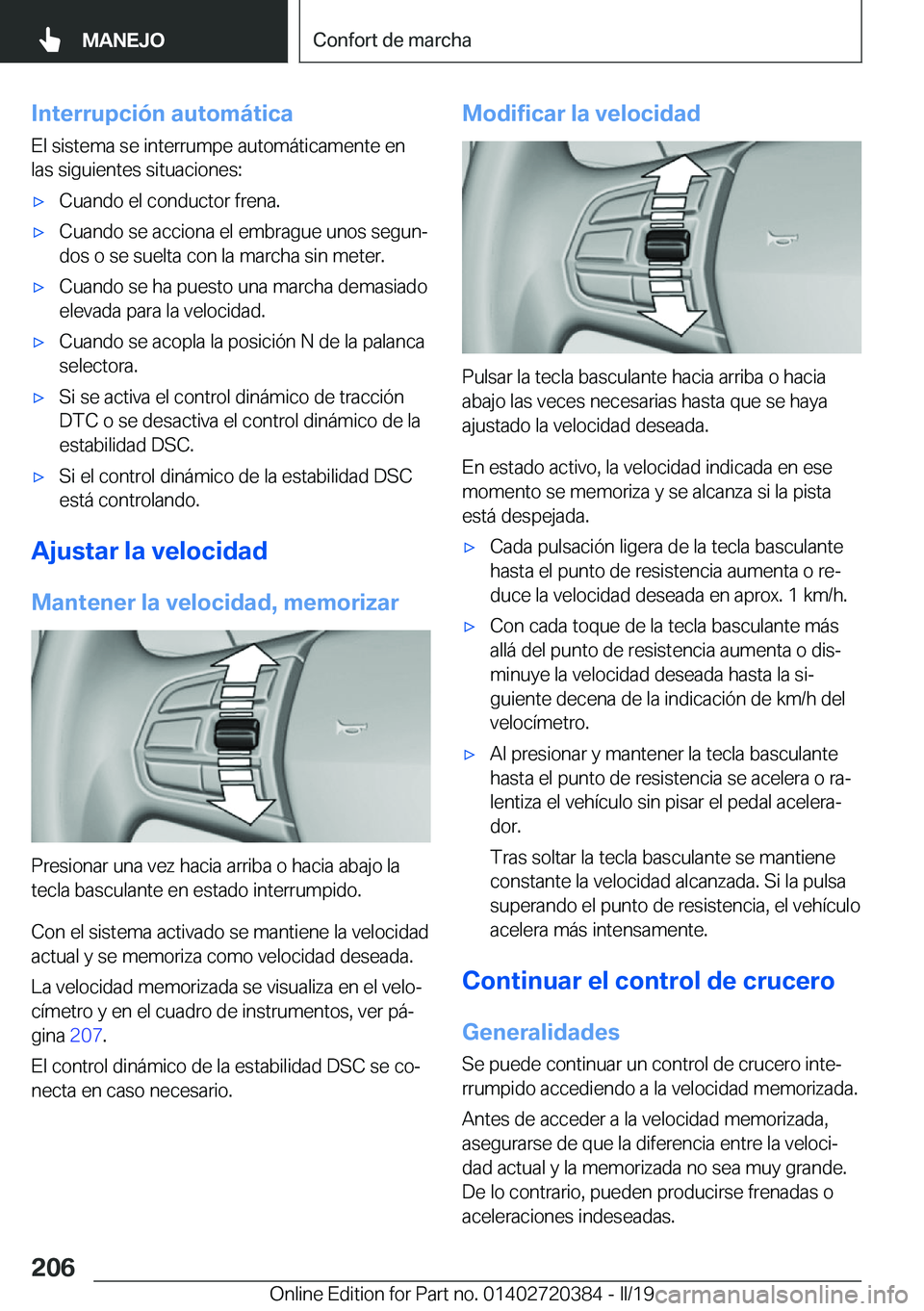 BMW X2 2019  Manuales de Empleo (in Spanish) �I�n�t�e�r�r�u�p�c�i�