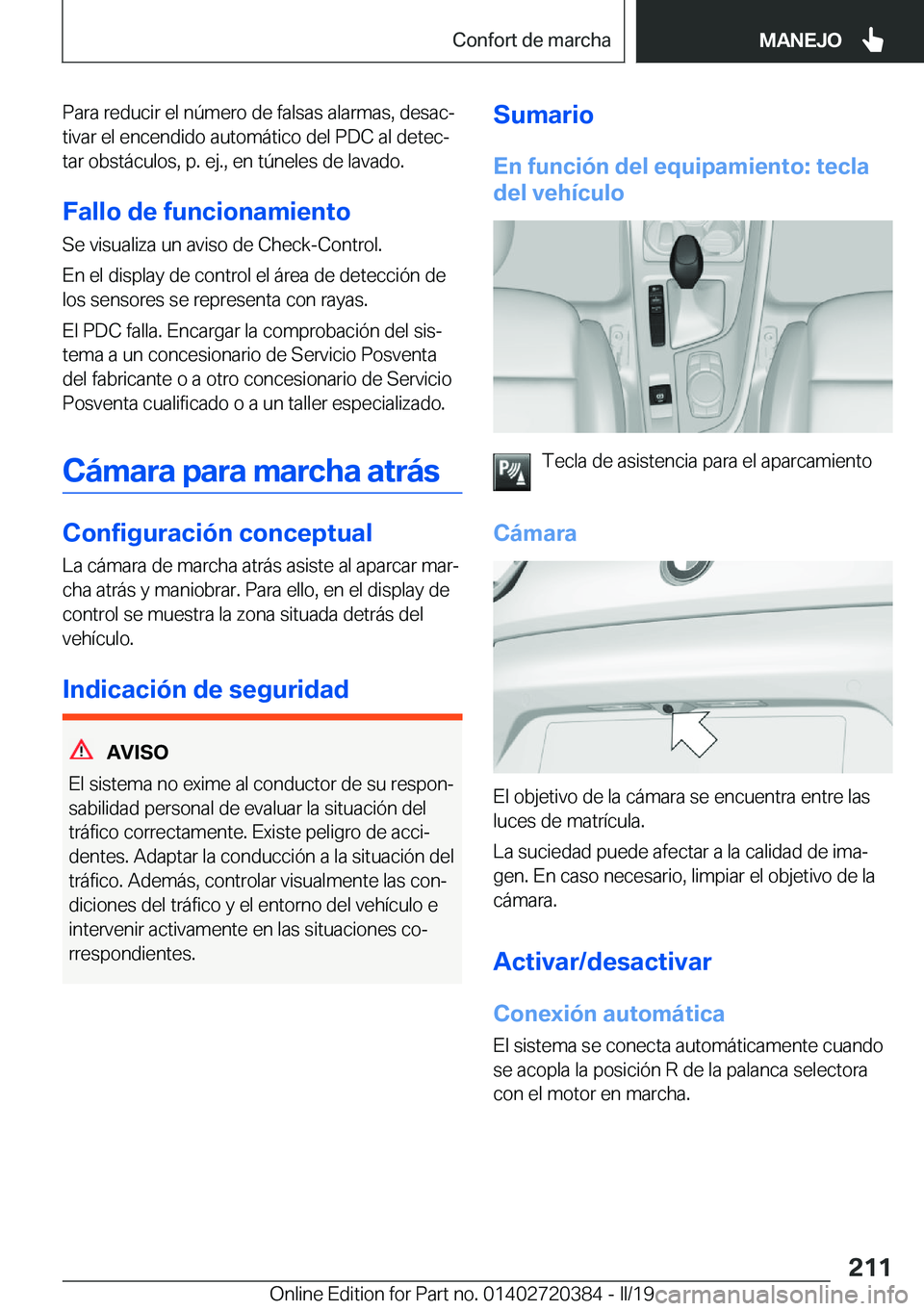 BMW X2 2019  Manuales de Empleo (in Spanish) �P�a�r�a��r�e�d�u�c�i�r��e�l��n�