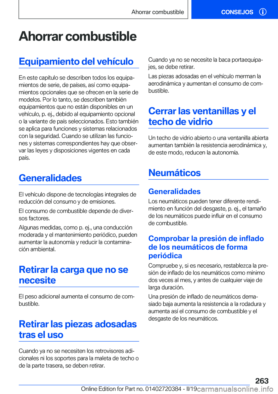 BMW X2 2019  Manuales de Empleo (in Spanish) �A�h�o�r�r�a�r��c�o�m�b�u�s�t�i�b�l�e�E�q�u�i�p�a�m�i�e�n�t�o��d�e�l��v�e�h�