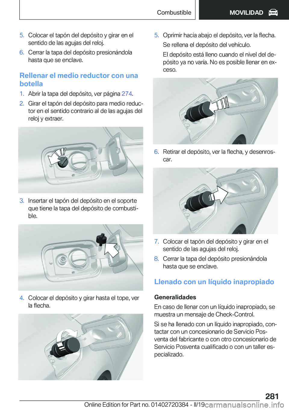 BMW X2 2019  Manuales de Empleo (in Spanish) �5�.�C�o�l�o�c�a�r��e�l��t�a�p�