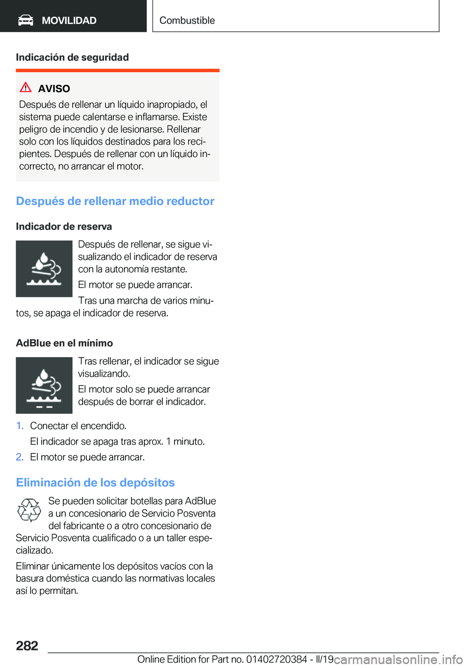 BMW X2 2019  Manuales de Empleo (in Spanish) �I�n�d�i�c�a�c�i�
