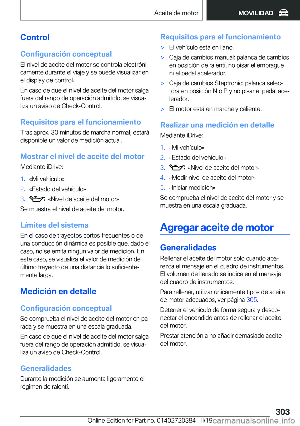 BMW X2 2019  Manuales de Empleo (in Spanish) �C�o�n�t�r�o�l
�C�o�n�f�i�g�u�r�a�c�i�