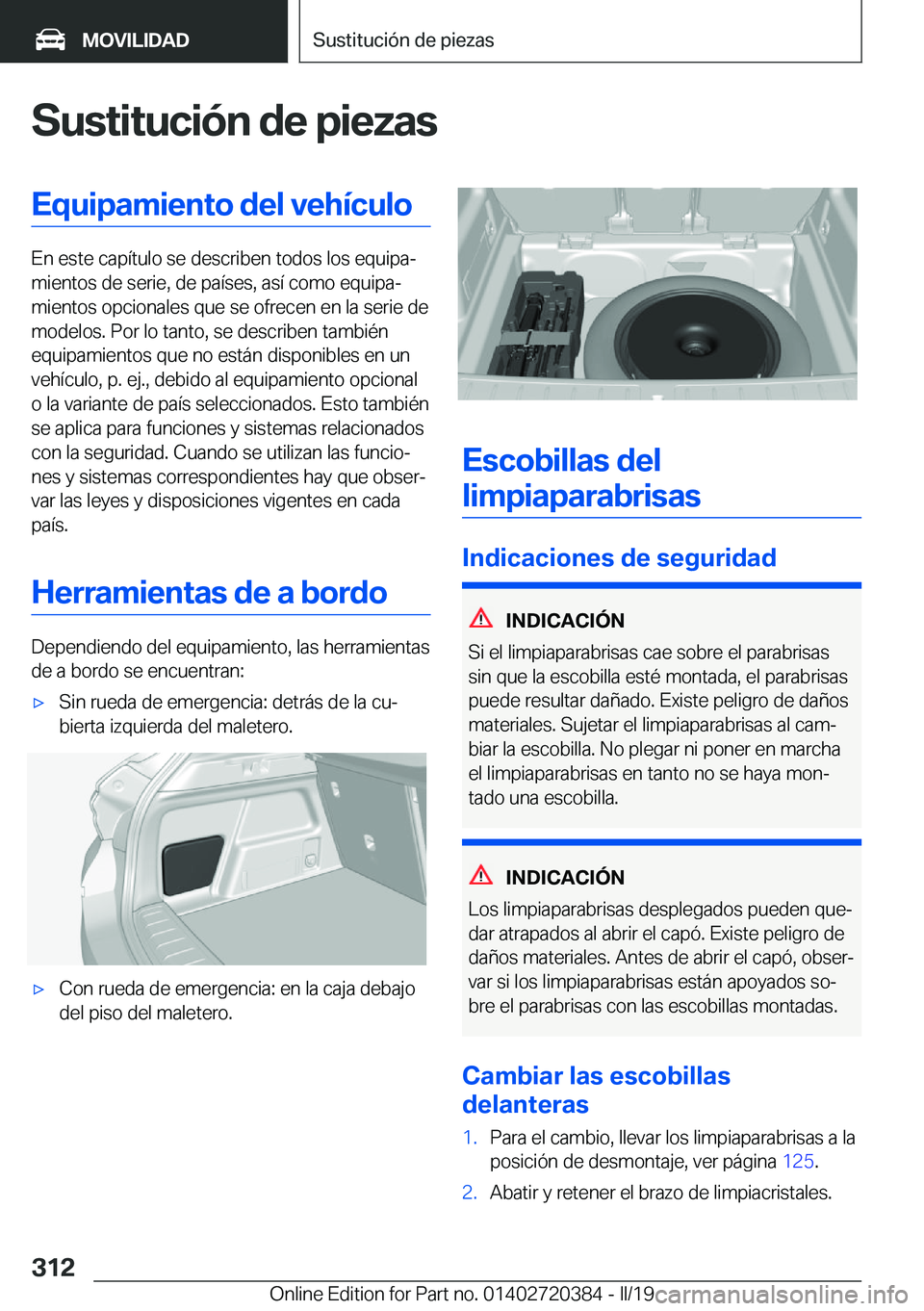 BMW X2 2019  Manuales de Empleo (in Spanish) �S�u�s�t�i�t�u�c�i�