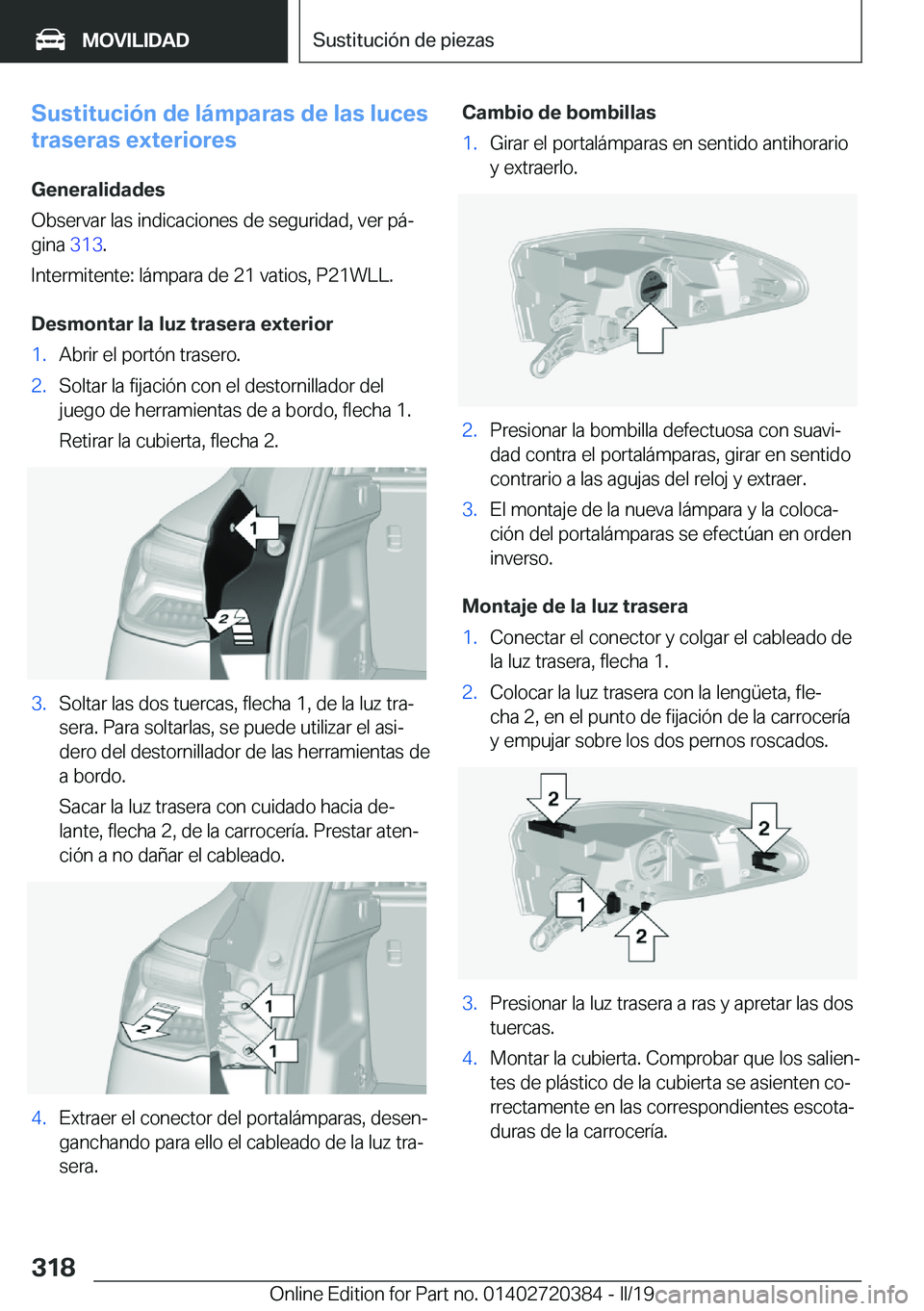 BMW X2 2019  Manuales de Empleo (in Spanish) �S�u�s�t�i�t�u�c�i�