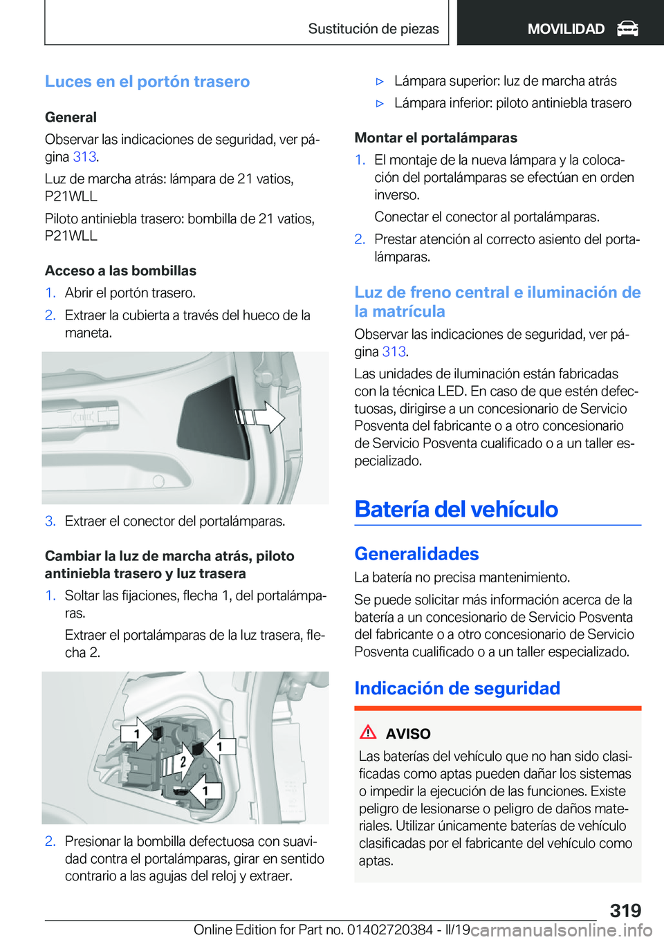 BMW X2 2019  Manuales de Empleo (in Spanish) �L�u�c�e�s��e�n��e�l��p�o�r�t�