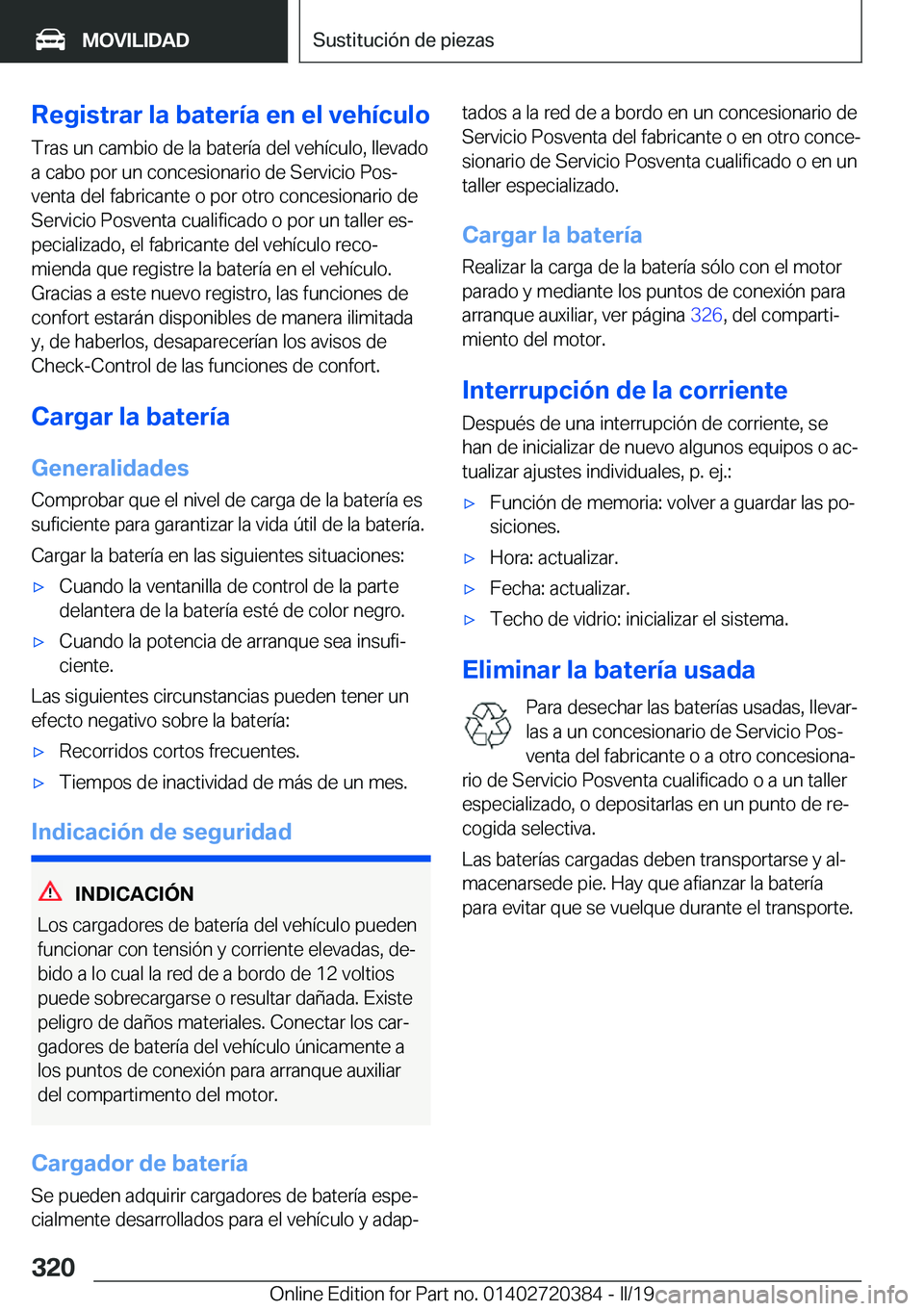 BMW X2 2019  Manuales de Empleo (in Spanish) �R�e�g�i�s�t�r�a�r��l�a��b�a�t�e�r�