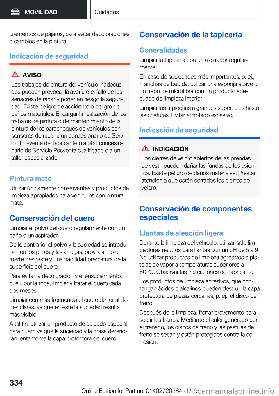 BMW X2 2019  Manuales de Empleo (in Spanish) �c�r�e�m�e�n�t�o�s��d�e��p�