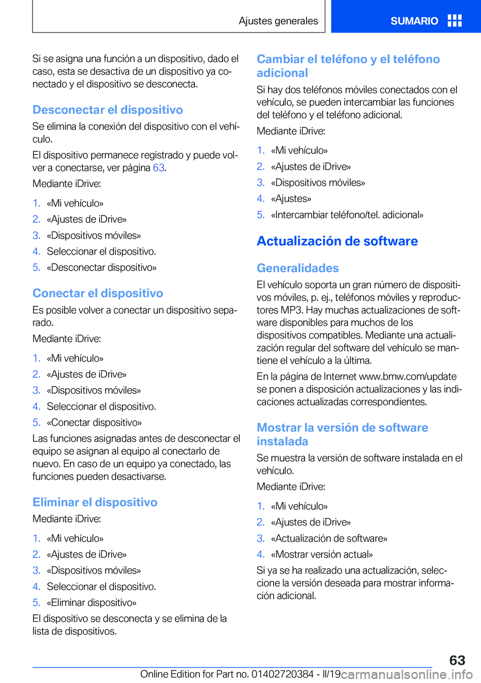 BMW X2 2019  Manuales de Empleo (in Spanish) �S�i��s�e��a�s�i�g�n�a��u�n�a��f�u�n�c�i�