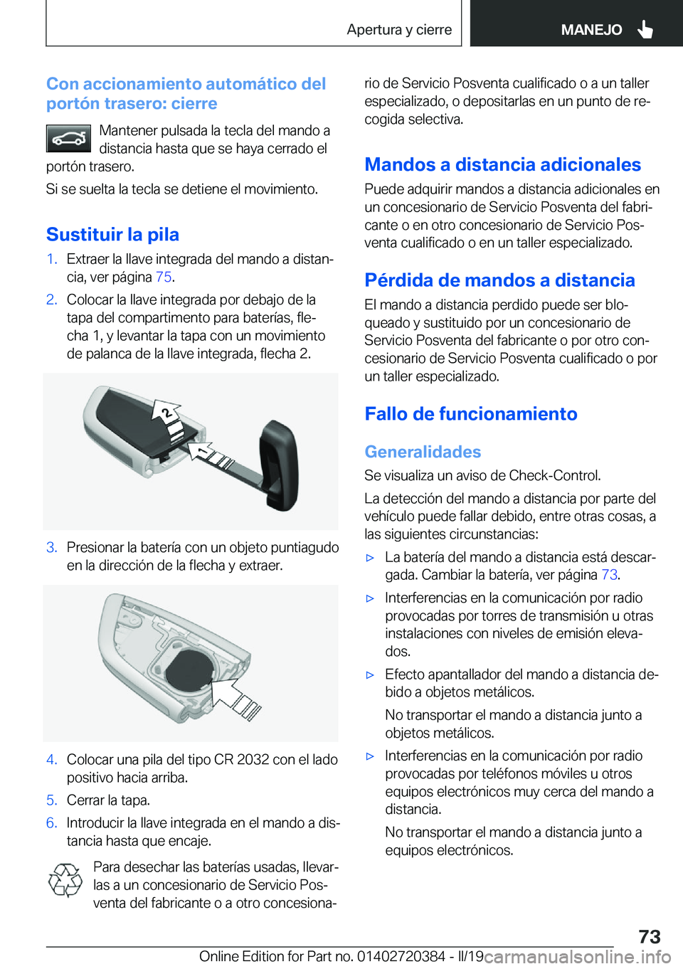 BMW X2 2019  Manuales de Empleo (in Spanish) �C�o�n��a�c�c�i�o�n�a�m�i�e�n�t�o��a�u�t�o�m�