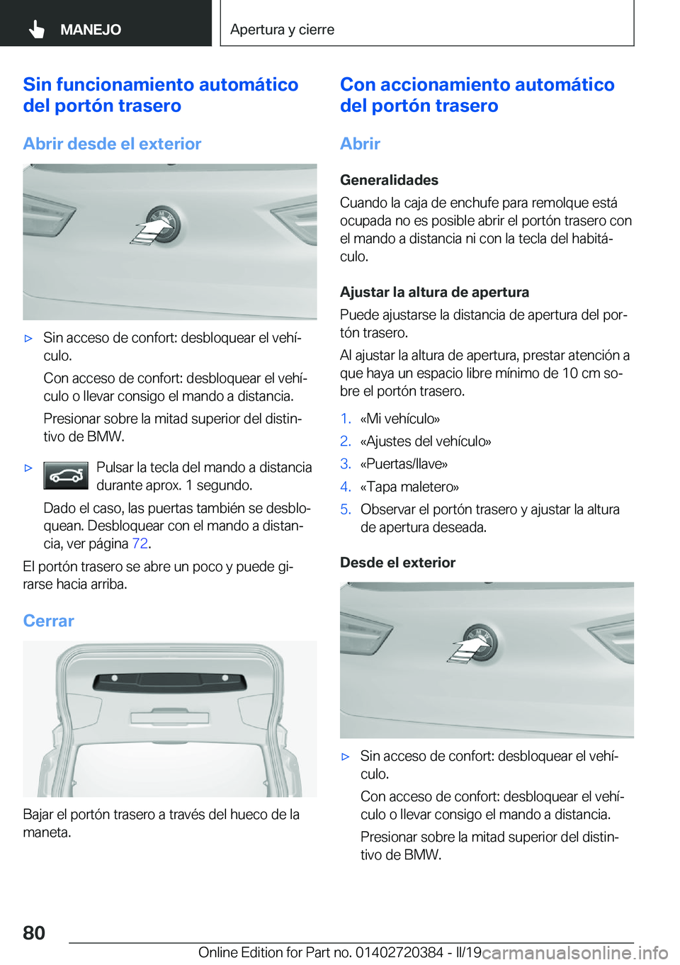 BMW X2 2019  Manuales de Empleo (in Spanish) �S�i�n��f�u�n�c�i�o�n�a�m�i�e�n�t�o��a�u�t�o�m�