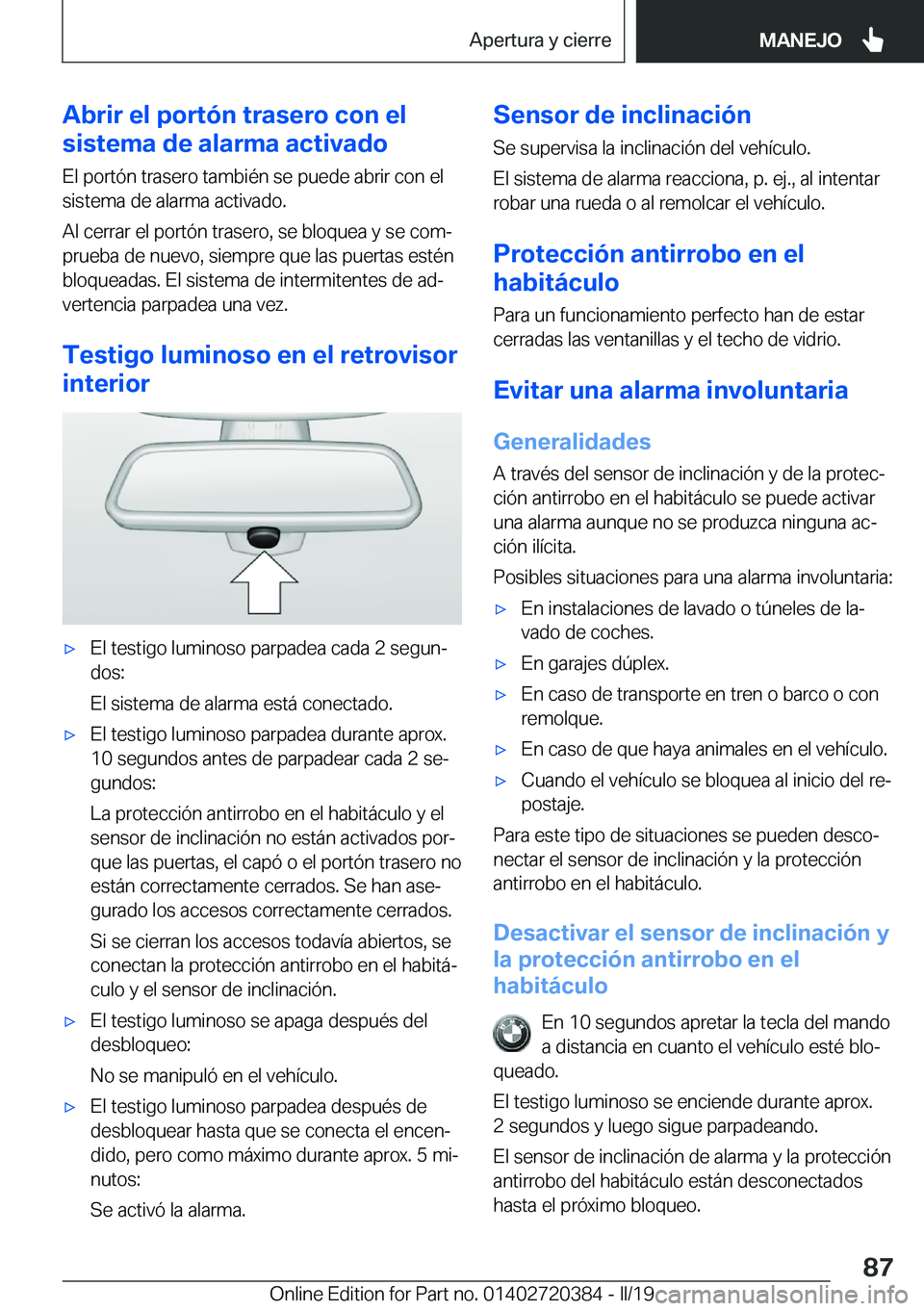 BMW X2 2019  Manuales de Empleo (in Spanish) �A�b�r�i�r��e�l��p�o�r�t�
